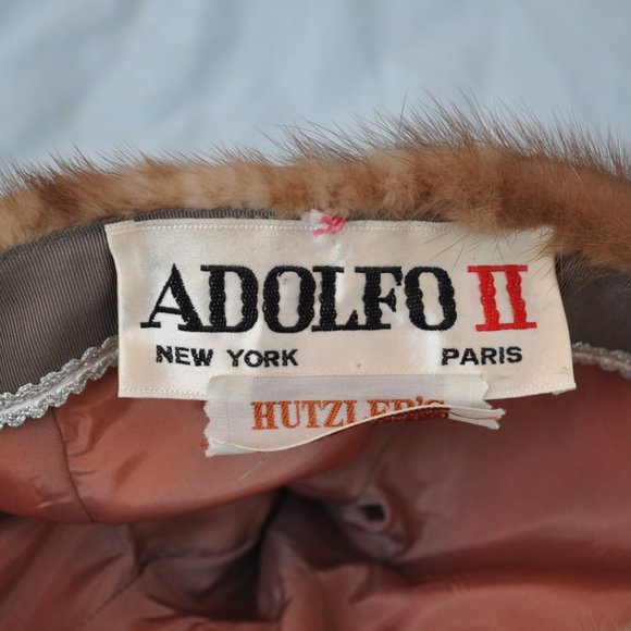 Adolfo II vintage fur hat and stole wrap collar (w682) main image 9